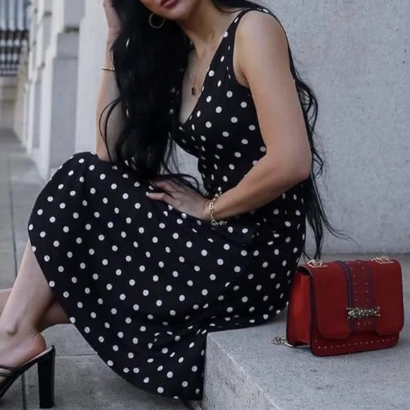LOFT Blue and White V-Neck Sheath Dress - Picture 3 of 15